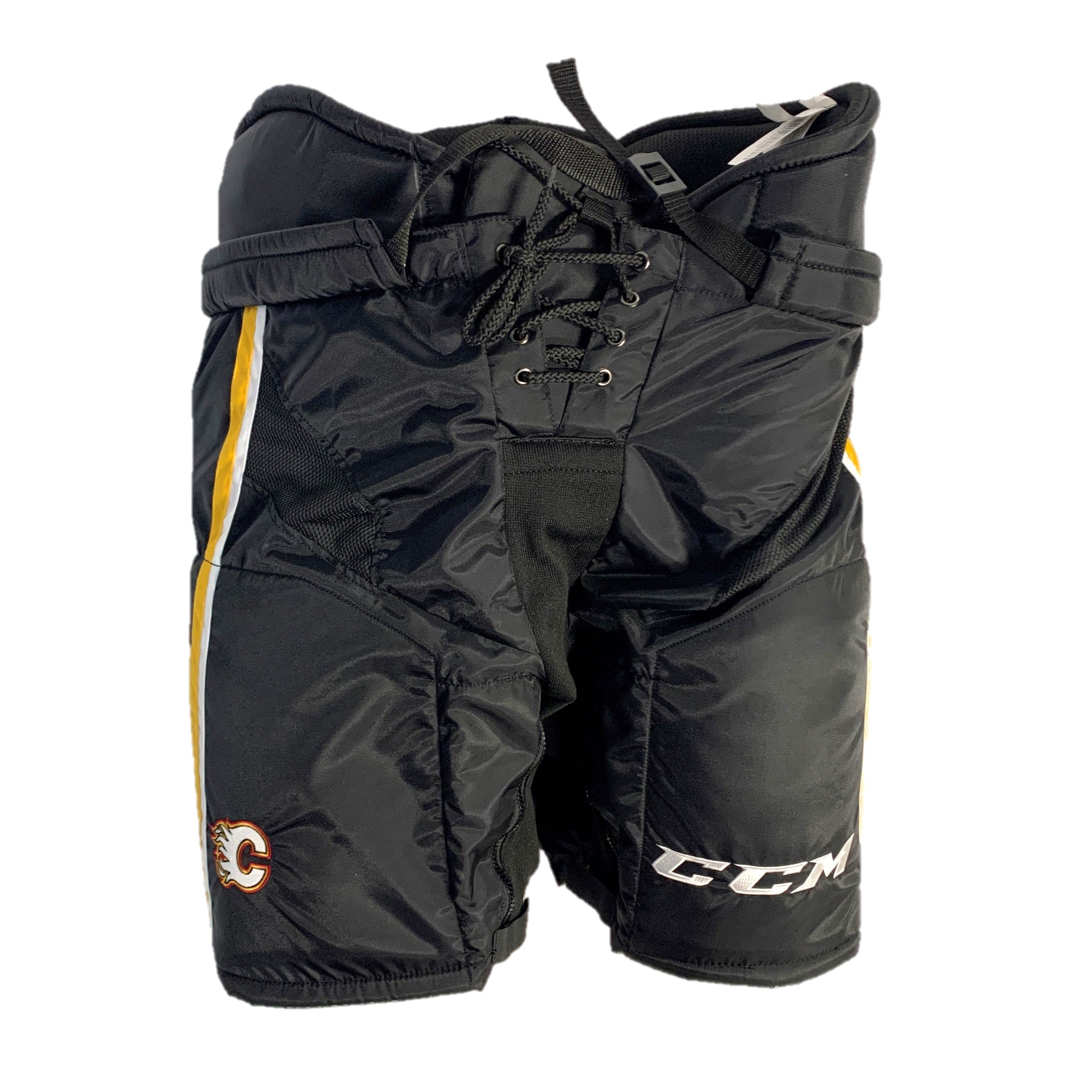 CCM HP35 - Pantalon de hockey professionnel NHL - Flames de Calgary - (Noir/Blanc/Jaune)